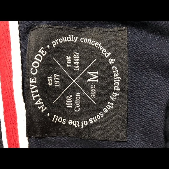 “Native Code” Navy Blue Polo - Picture 3 of 3
